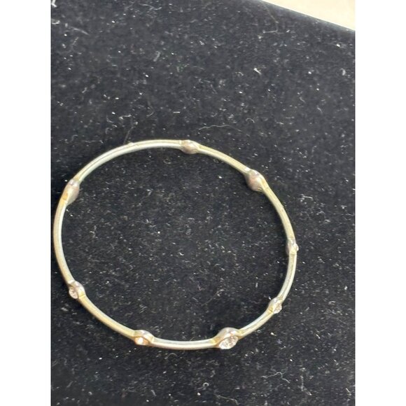 Lia Sophia Silver-Tone Lia Sophia Bangle Bracelet With Faux Diamond Accents - Picture 8 of 11